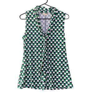 Banana Republic Womens Blouse Multicolored Tank Top V Neck Tie Stretch Medium